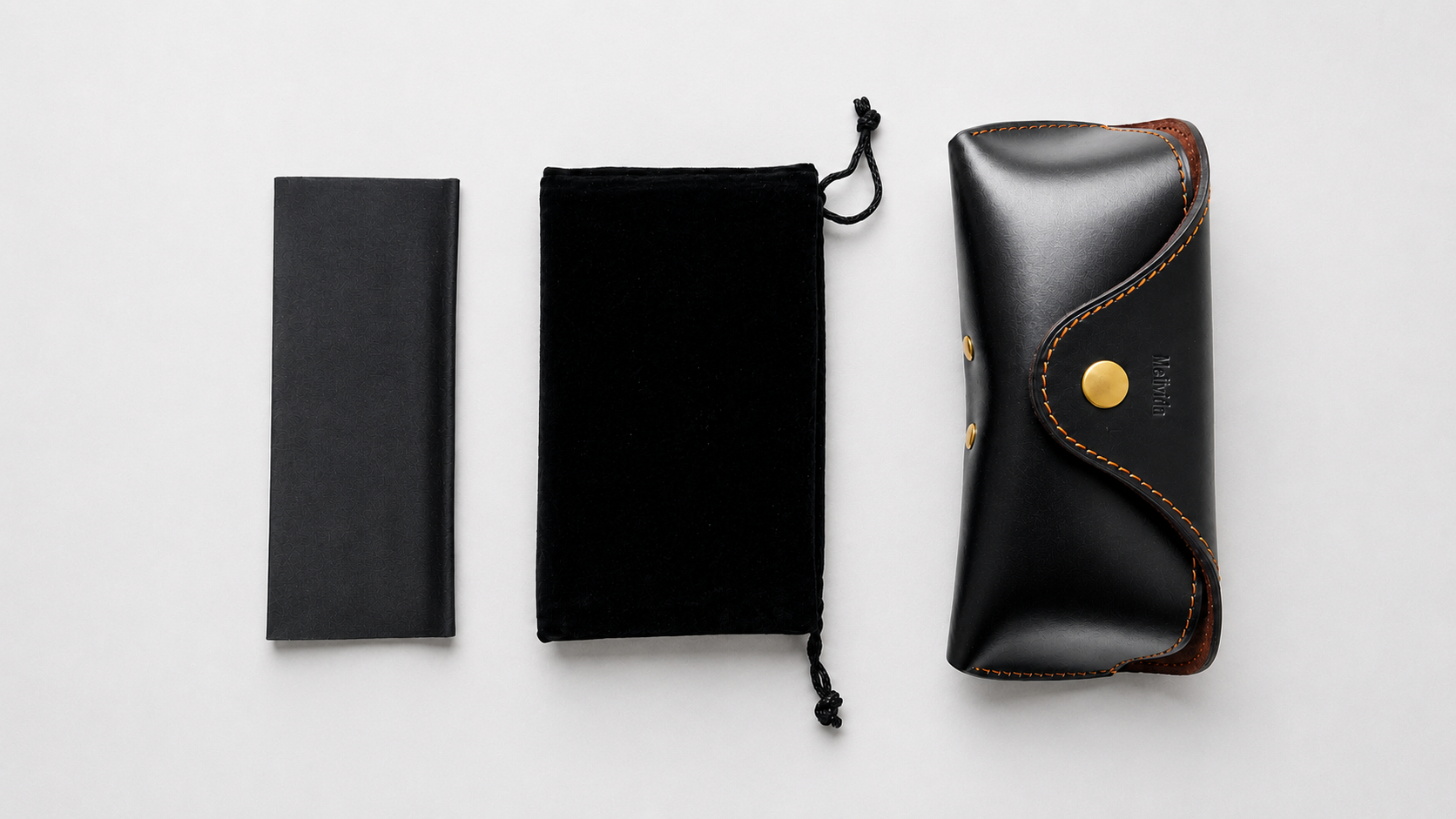 Thoughtful packaging with case and cleaning cloth