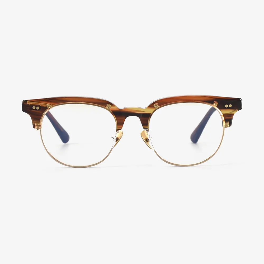 Quinn Browline Acetate and Titanium Glasses