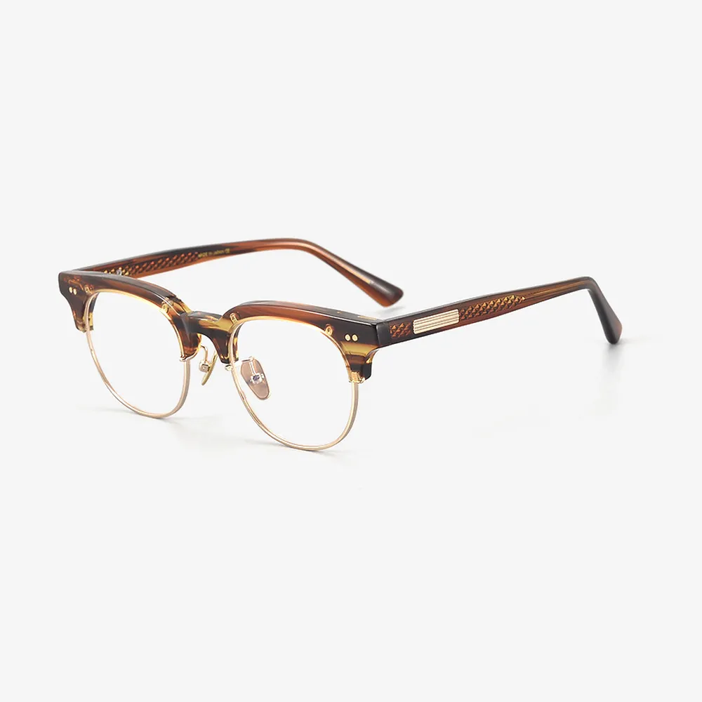 Quinn Browline Acetate and Titanium Glasses